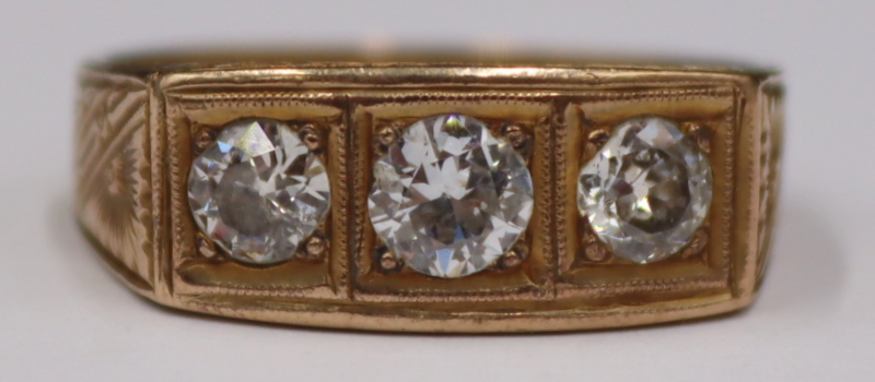 Appraisal: JEWELRY KT GOLD AND OLD EUROPEAN CUT DIAMOND Ring kt