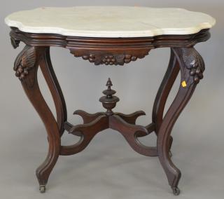 Appraisal: Victorian marble top center table with shaped marble ht in