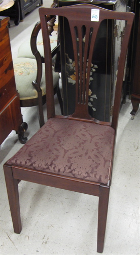 Appraisal: PAIR MAHOGANY SIDE CHAIRS AND TWO-DRAWER SERVER American mid th