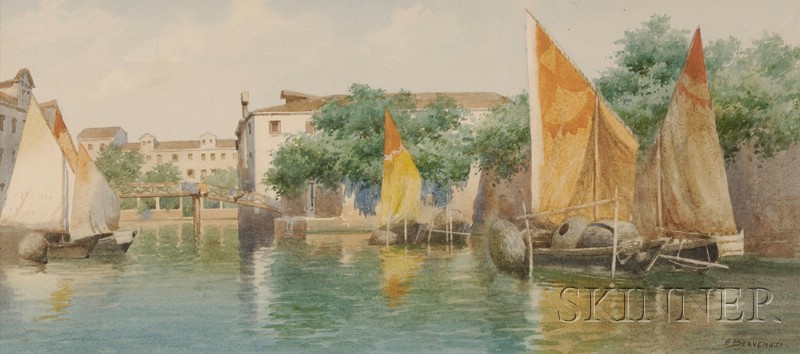 Appraisal: Eugenio Benvenuti Italian - Venetian Canal View Signed EBENVENUTI l