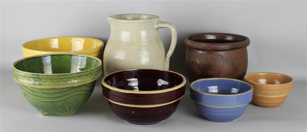 Appraisal: GROUP OF AMERICAN POTTERY including a redware crock -- h