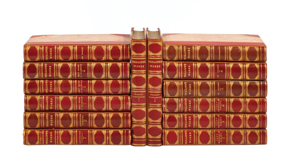 Appraisal: Leather Bindings Trollope's Works c vols in red leather in