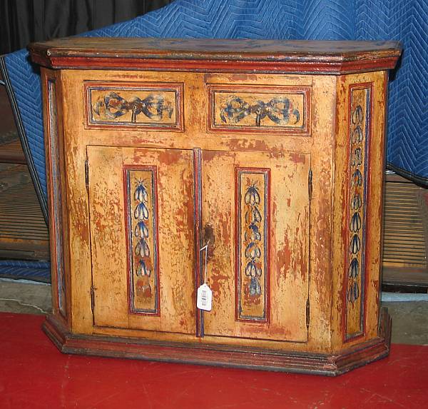 Appraisal: A Spanish Colonial style painted credenza th century height in