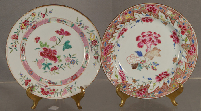 Appraisal: Chinese Export Famille Rose plates c edge frits one hairline