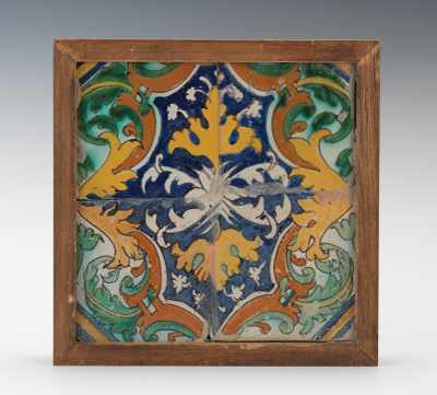 Appraisal: A Set of Four Portugese Tiles ca th Century Decorated