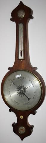 Appraisal: TH CENTURY ROSEWOOD BAROMETER BY D FAGIOLI WARNER LONDON HAS