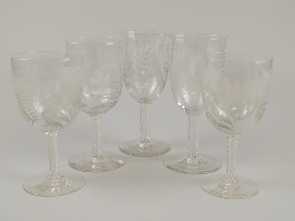 Appraisal: A matched set of five late thC drinking glasses each