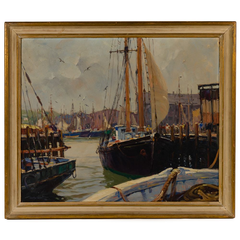 Appraisal: GORDON HOPE GRANT AMERICAN - GLOUCESTER DOCKS OIL ON MASONITE