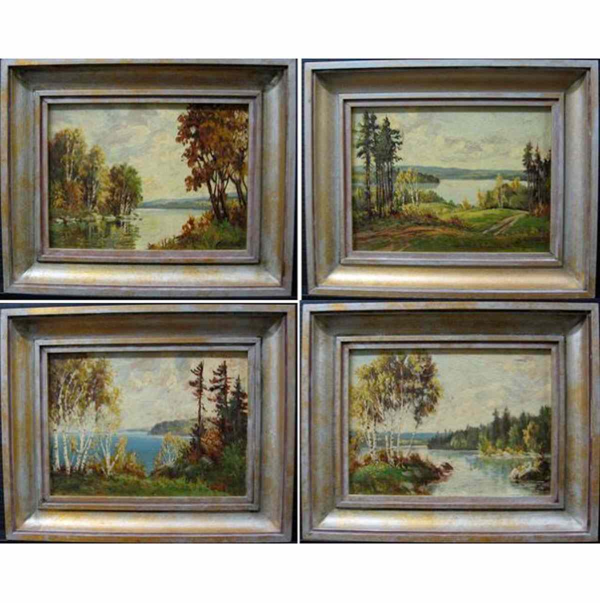 Appraisal: OTTO PLANDING CANADIAN - FALL LAKE VIEWS SET OF FOUR