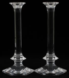 Appraisal: VAL ST LAMBERT 'ELYSEE' CRYSTAL CANDLESTICKS VAL ST LAMBERT 'ELYSEE'