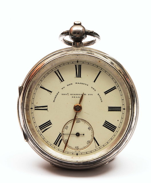 Appraisal: Silver pocket watchwith enamel dial with supplementary second hand engine