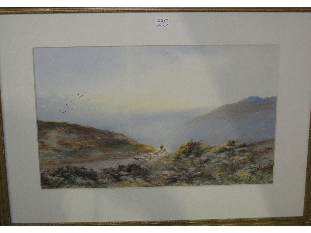 Appraisal: W H DYER Lot comprising two watercolour landscapes and a