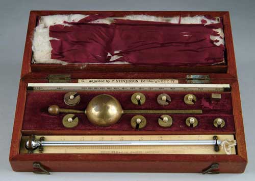 Appraisal: CASED SIKES HYDROMETER Small mahogany case has inset name tag