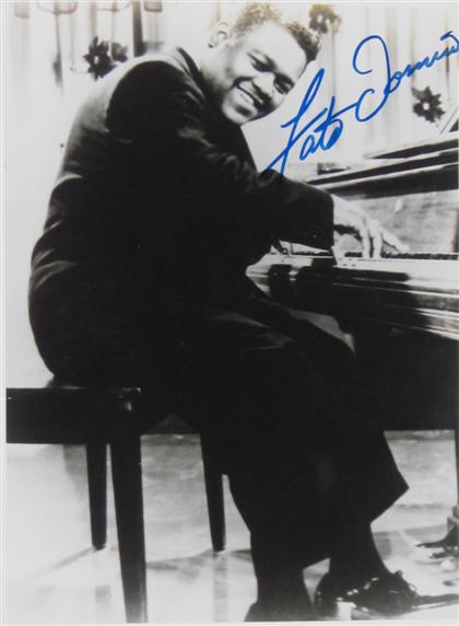 Appraisal: FATS DOMINO Publicity Photograph Signed in marker