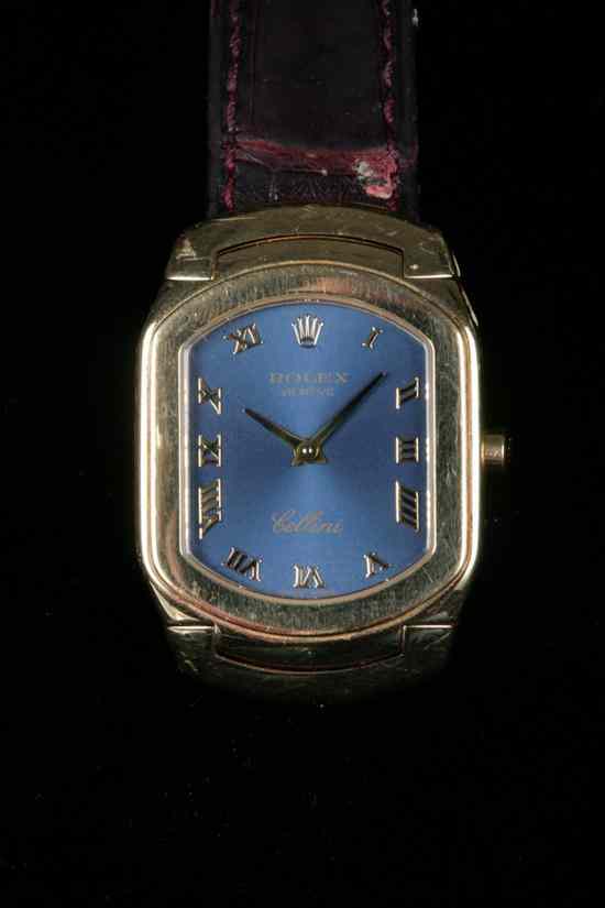 Appraisal: LADY'S ROLEX ''CELLINI'' K YELLOW GOLD WRISTWATCH Oblong cushion shape