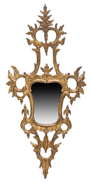 Appraisal: A Northern Italian Neoclassical giltwood mirror th century The shaped