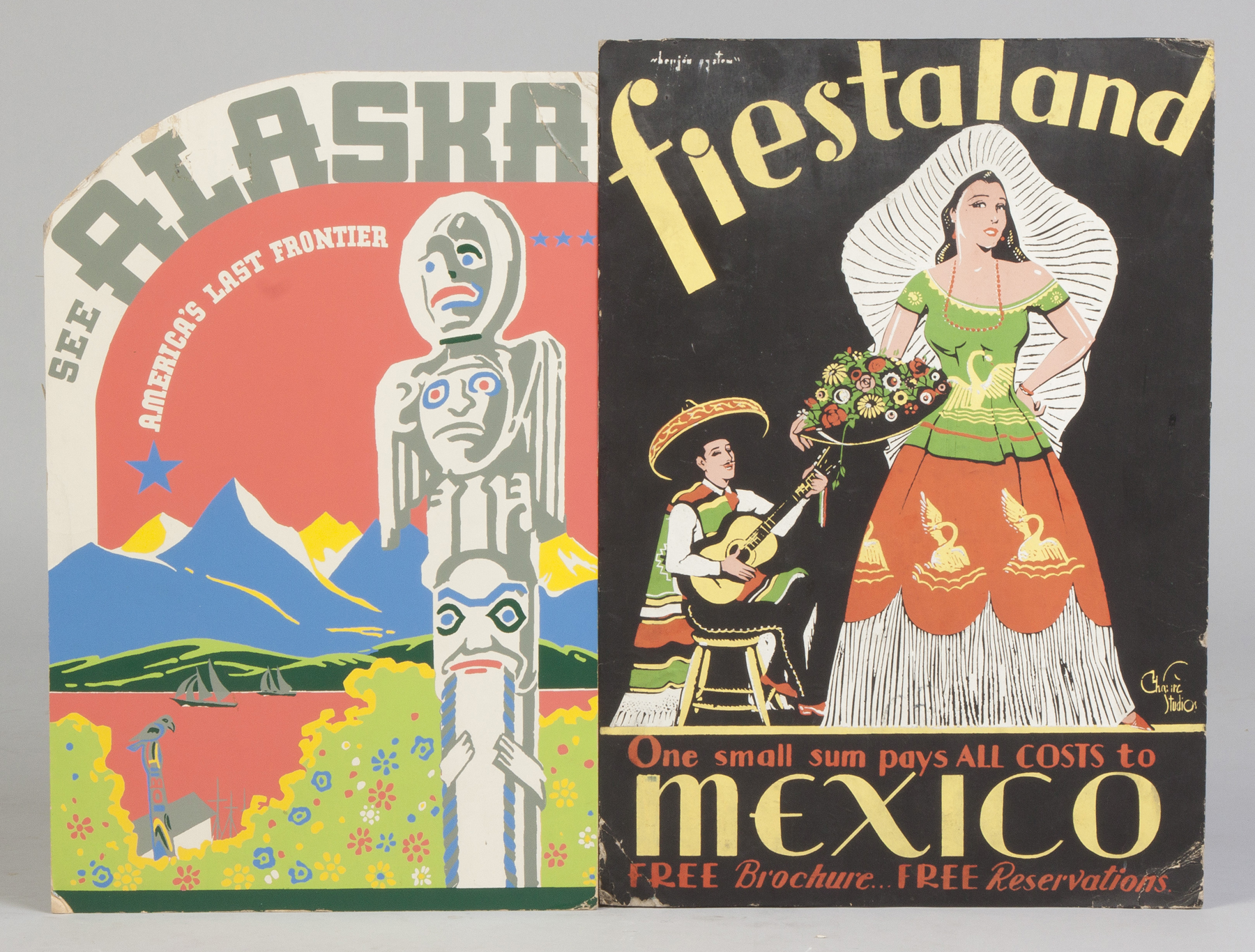 Appraisal: Alaska Mexico Vintage Travel Posters Paperboard