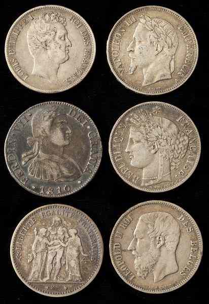 Appraisal: Six World Silver Crownsto include Mexico reales Very Fine with