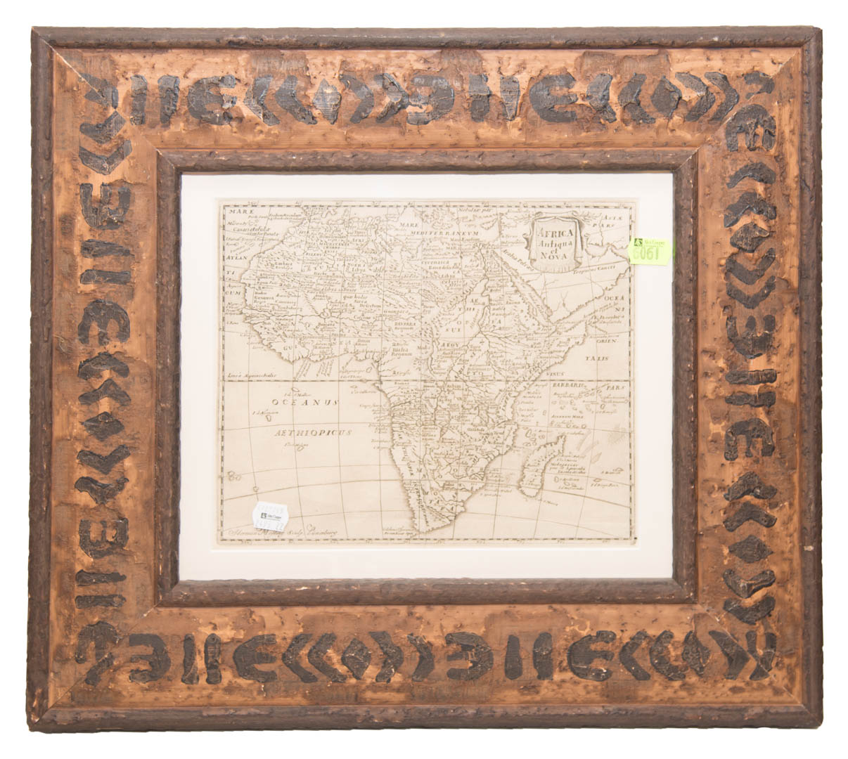 Appraisal: Framed antique map of Africa