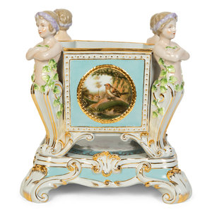 Appraisal: A Continental Porcelain Jardini re and Stand th Century with