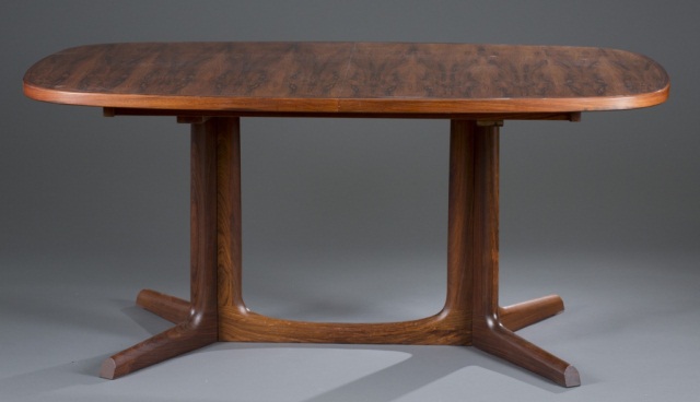 Appraisal: Gudme Oval Rosewood Dining Table On fixed pedestal with two