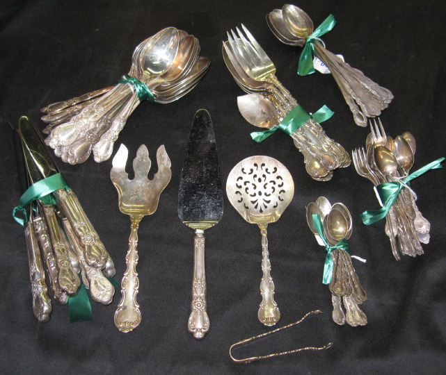 Appraisal: Seventy-Eight-Piece Collection of American Sterling and Silverplate Flatware consisting of