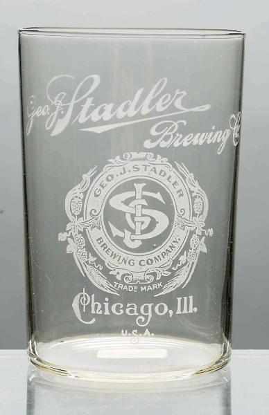 Appraisal: George J Stadler Acid-Etched Beer Glass Clean bright glass and