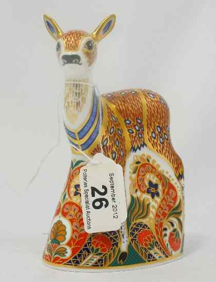 Appraisal: Royal Crown Derby Paperweight Fawn Exclusive Collectors Guild Boxed