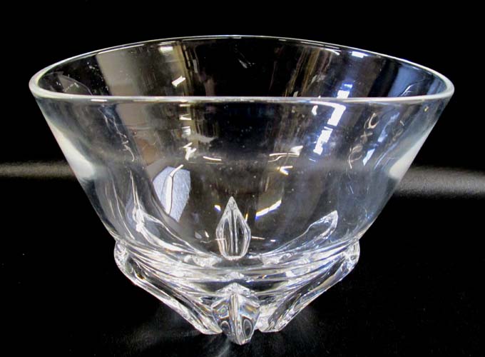 Appraisal: STEUBEN CRYSTAL BOWL applied swirl footed base signed underfoot Height