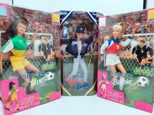 Appraisal: Sports Related Barbie Dolls including Collector Edition New York Yankees