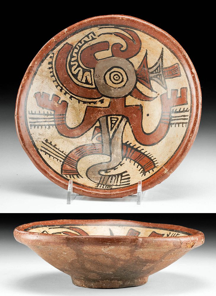 Appraisal: Panamanian Cocle Polychrome Pottery Plate Bowl First Time At Auction