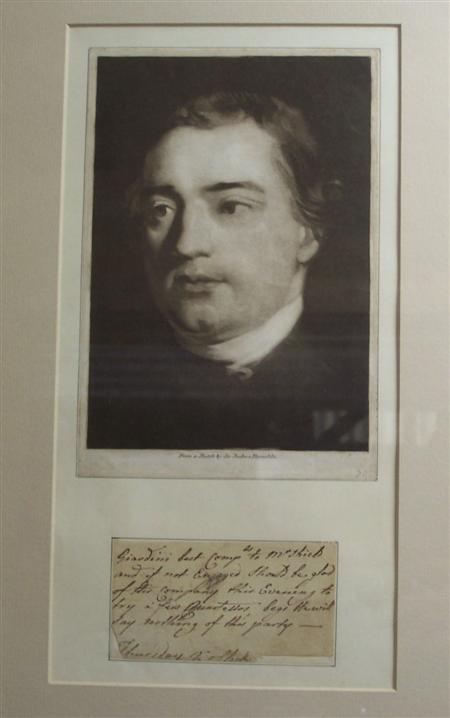 Appraisal: Giardini Felice Autograph note written in the third person to