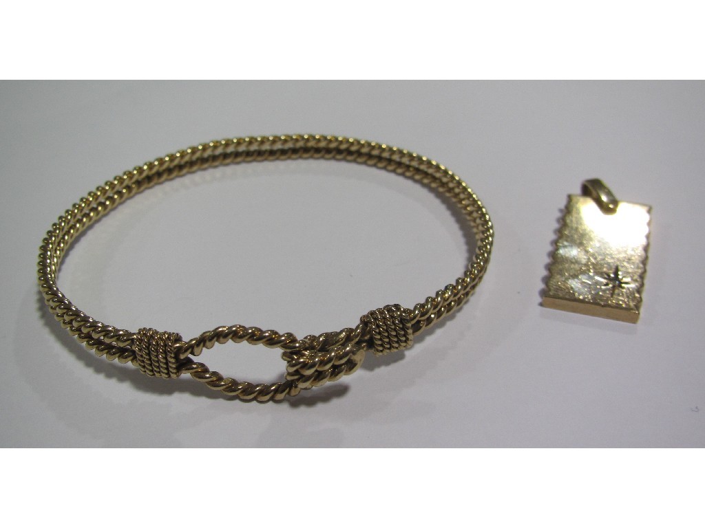 Appraisal: Lot comprising ct gold rope twist bangle and a ct