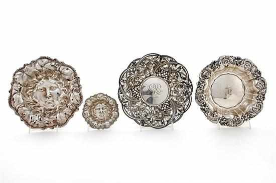 Appraisal: Whiting chased sterling bowls New York circa unusual face and