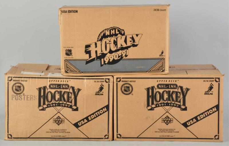 Appraisal: Lot of Upper Deck Hockey Wax Box Cases Description US