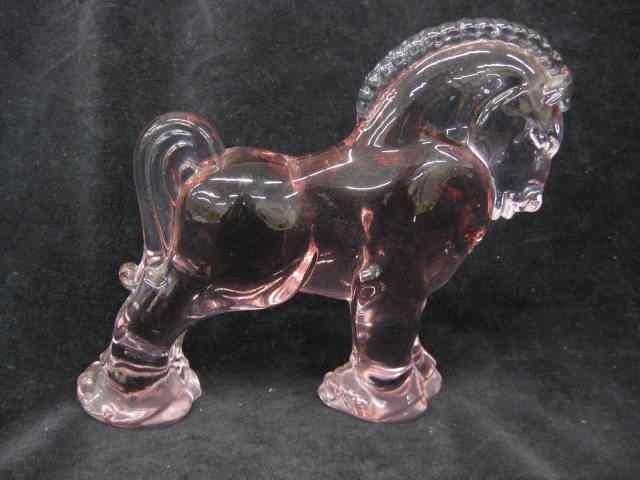 Appraisal: Heisey Glass Lavender Ice Horse Figurine Clydesdale '' of excellent