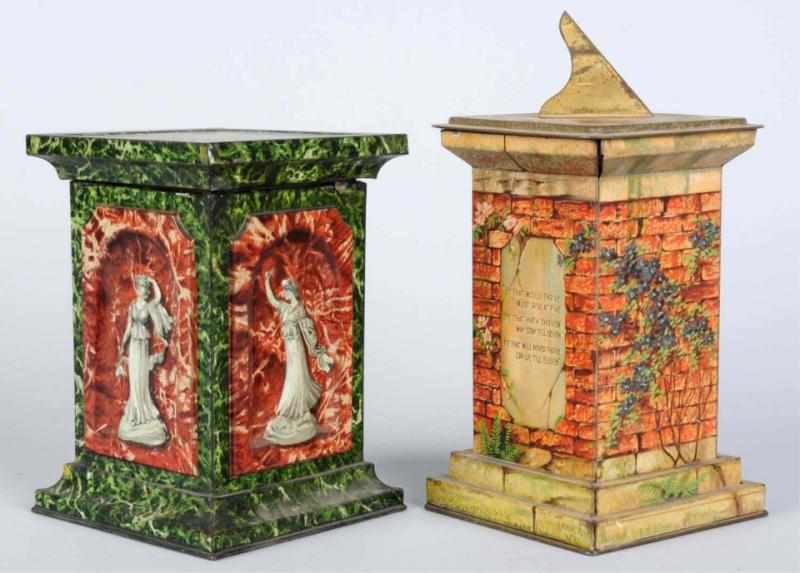 Appraisal: Lot of Biscuit Tins Includes one sundial and one silhouette