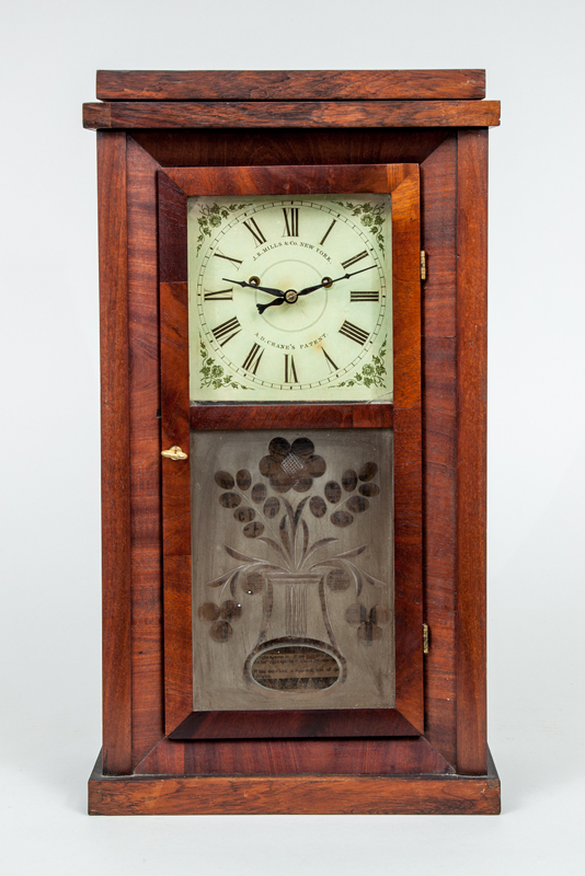 Appraisal: AMERICAN MAHOGANY SHELF CLOCK J R MILLS CO NEW YORK