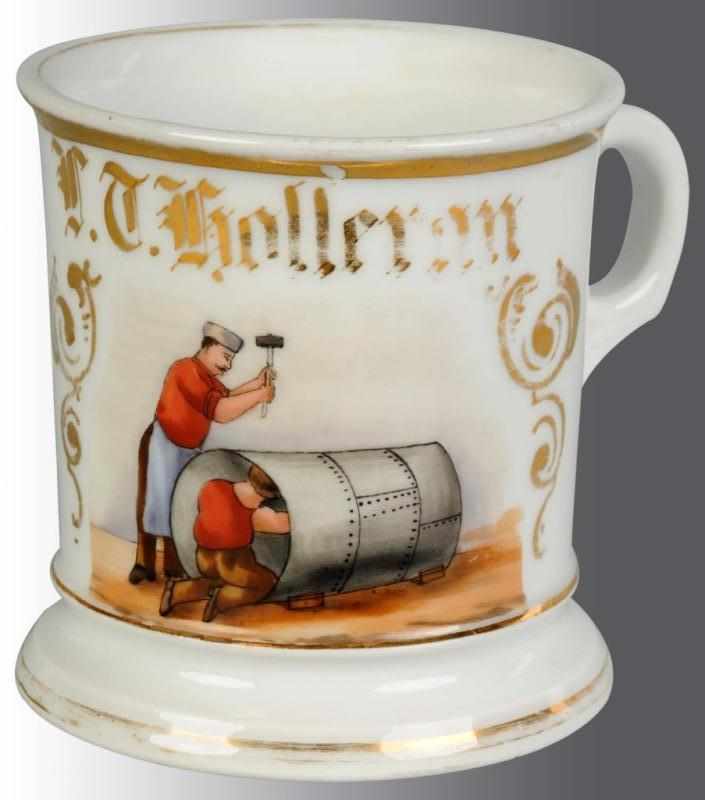 Appraisal: Boiler Maker Occupational Shaving Mug Description Germany stamp and signed