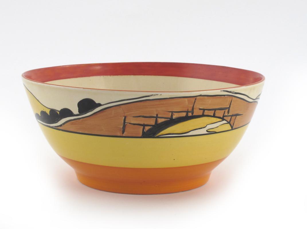 Appraisal: House and Bridge a Clarice Cliff Fantasque Bizarre bowl