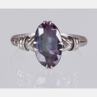 Appraisal: A Silver and Amethyst Ring A Silver and Amethyst Ring