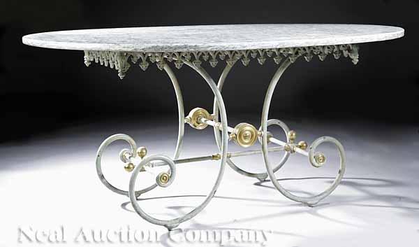 Appraisal: An Antique French Cast Iron Baker's Table th c white