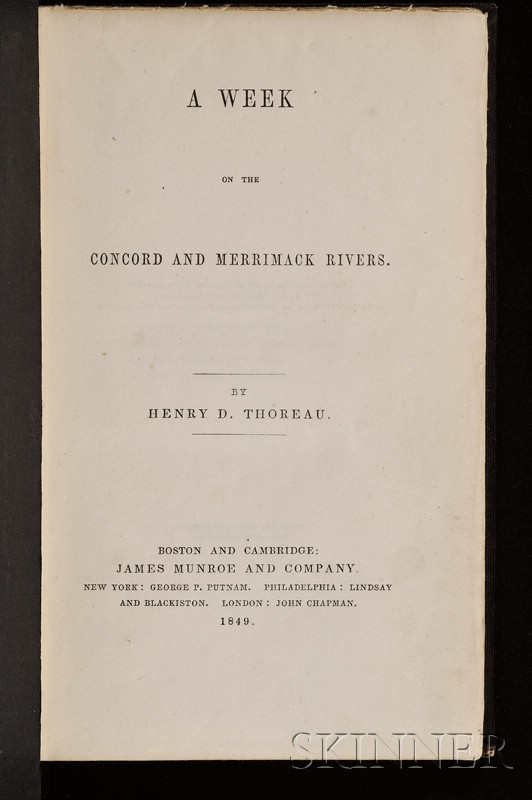 Appraisal: Thoreau Henry David - A Week on the Concord and