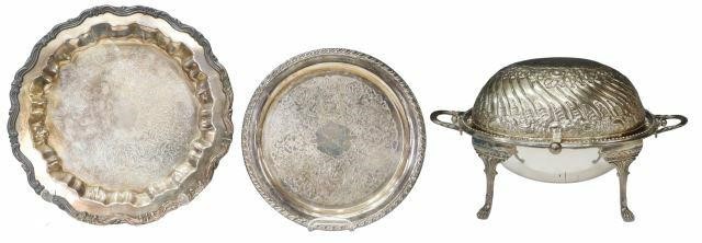 Appraisal: lot of Silver plate serviceware including entree chafing dish domed