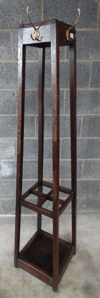 Appraisal: A thC mahogany hall stand of square tapering outline set