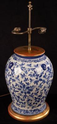 Appraisal: A Chinese style pottery lamp base cm high