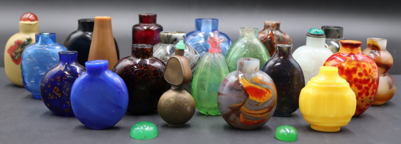 Appraisal: COLLECTION OF ASSORTED SNUFF BOTTLES Assorted colors shapes sizes etc