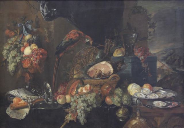 Appraisal: After Jan Davidsz de Heem Old Master Oil onCanvas Sumptuous