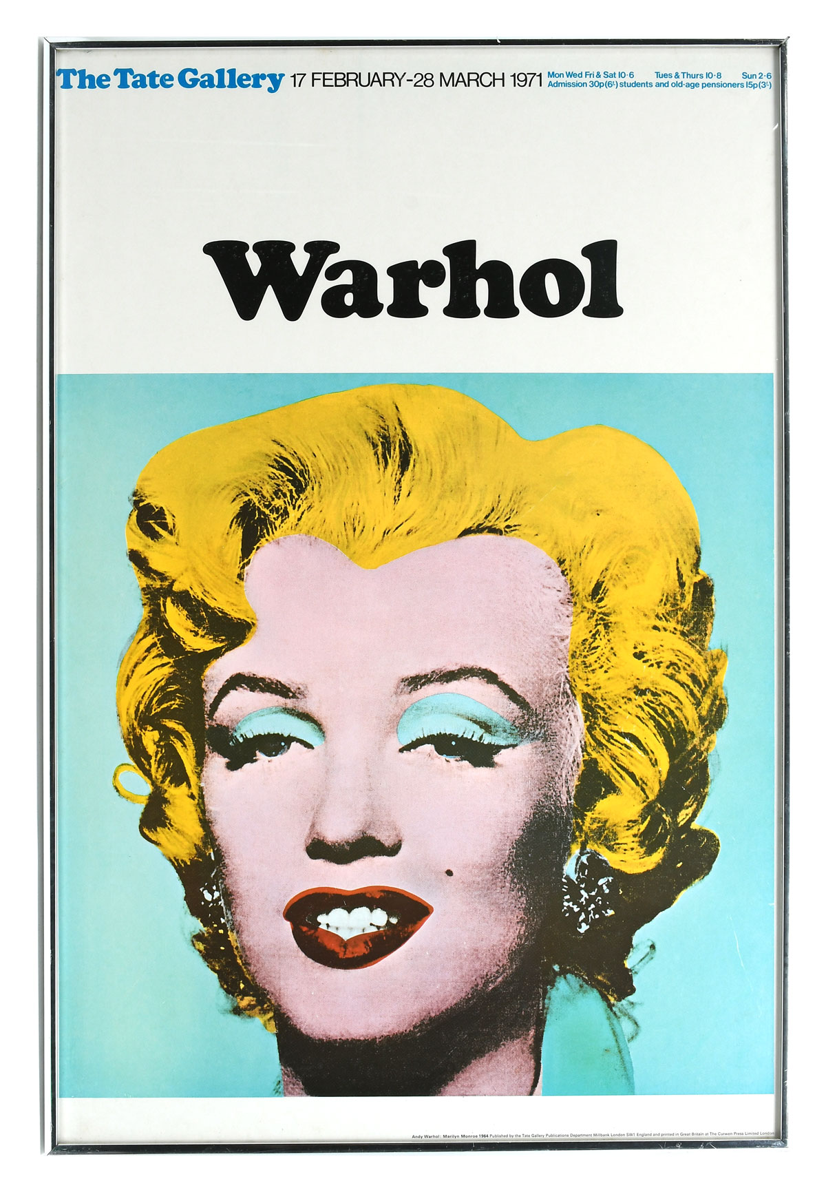 Appraisal: ANDY WARHOL MARILYN POSTER FOR THE TATE GALLERY Sight size