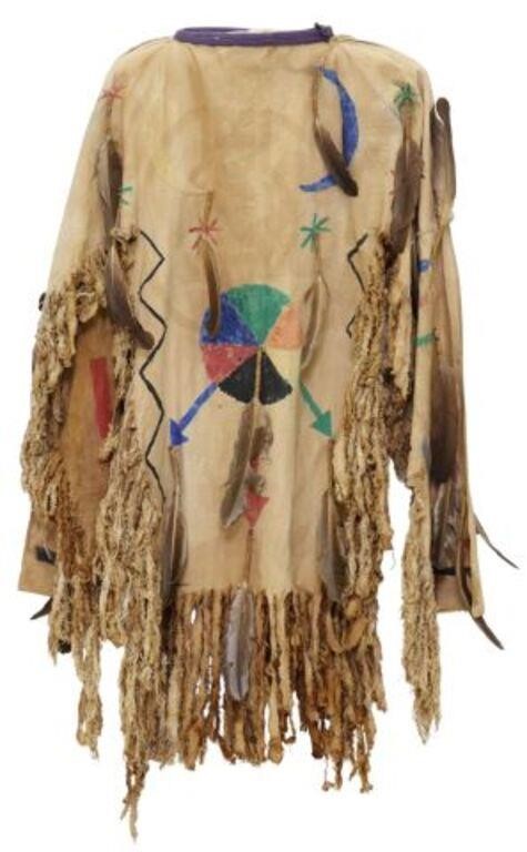 Appraisal: Plains-style Ghost Dance shirt late th c with painted geometric